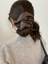 Autumn and Winter Anka ~ High-Grade Leather Large Intestine Hair Band Female Korean Style Low Ponytail Rubber Band Bun Hair Rope Hair Accessories