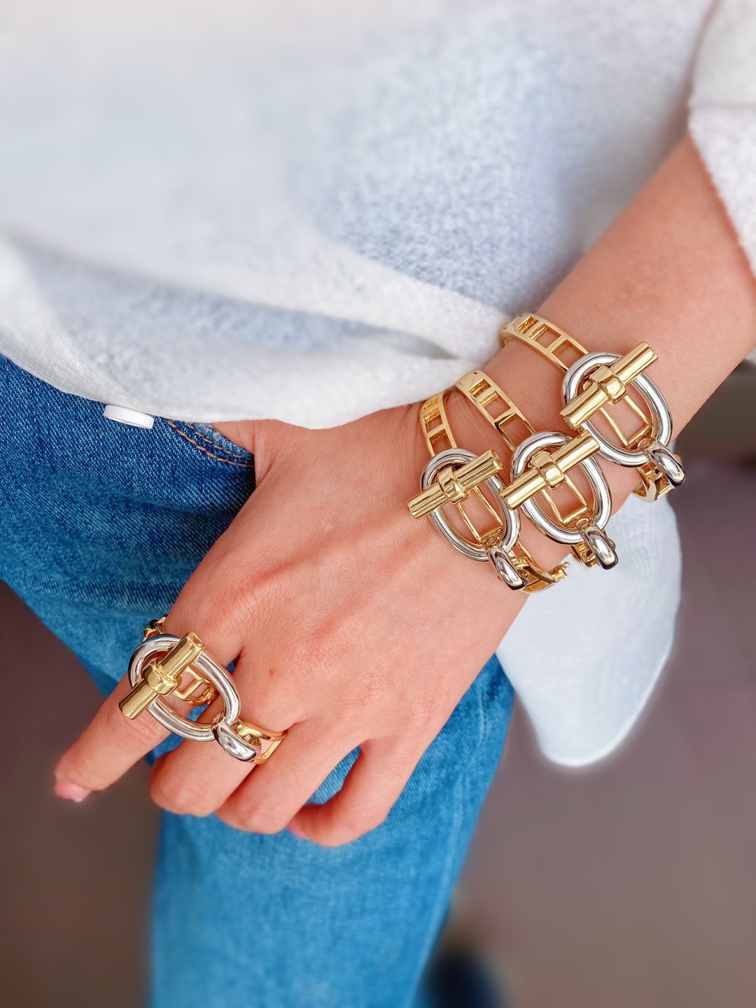 Jewelry Vintage Style Classic Style Geometric Copper Mixed Metal Rings Bracelets