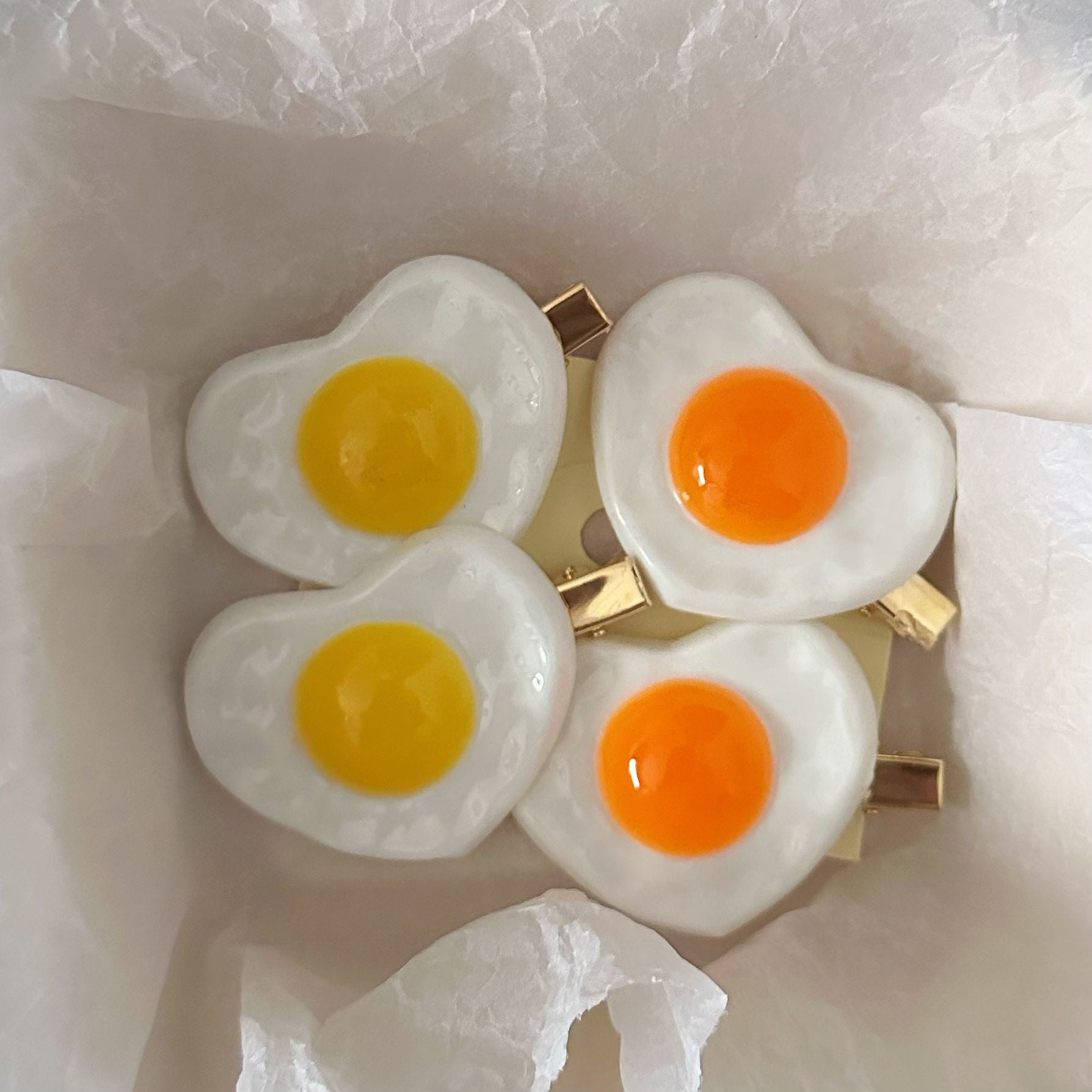 Women's Sweet Poached Egg Plastic Resin Hair Clip