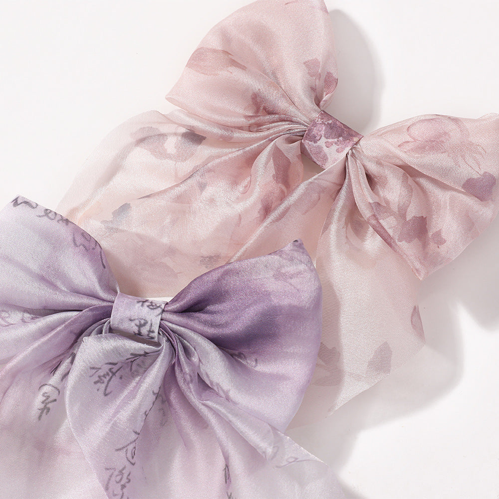 Girl'S Simple Style Classic Style Bow Knot Alloy Ribbon Lettuce Trim Hair Clip
