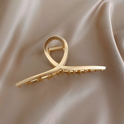 retro solid color alloy plating hair claws 1 piece