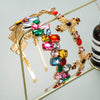 baroque golden cross inlaid color rhinestone headband