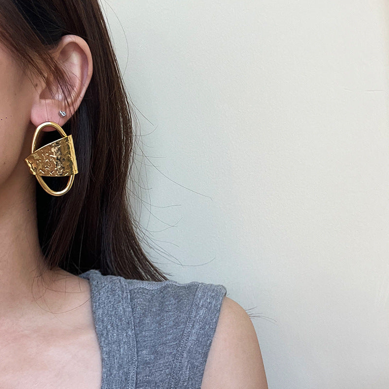 1 Pair Casual Simple Style Geometric Hollow Out Copper Ear Studs