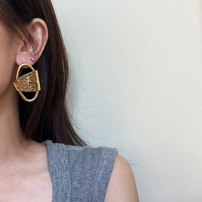 1 Pair Casual Simple Style Geometric Hollow Out Copper Ear Studs