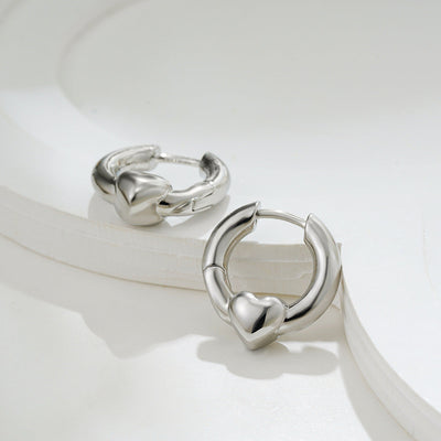 1 Pair Simple Style Heart Shape Mixed Metal 304 Stainless Steel Earrings