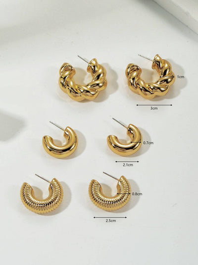 1 Set Casual Elegant Streetwear Geometric Plating Copper Earrings