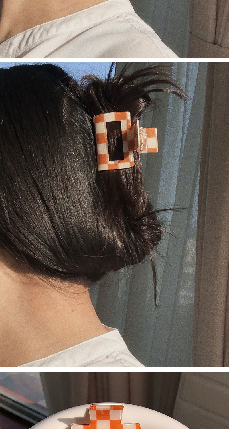 Women's Simple Style Lattice PVC Hair Claws