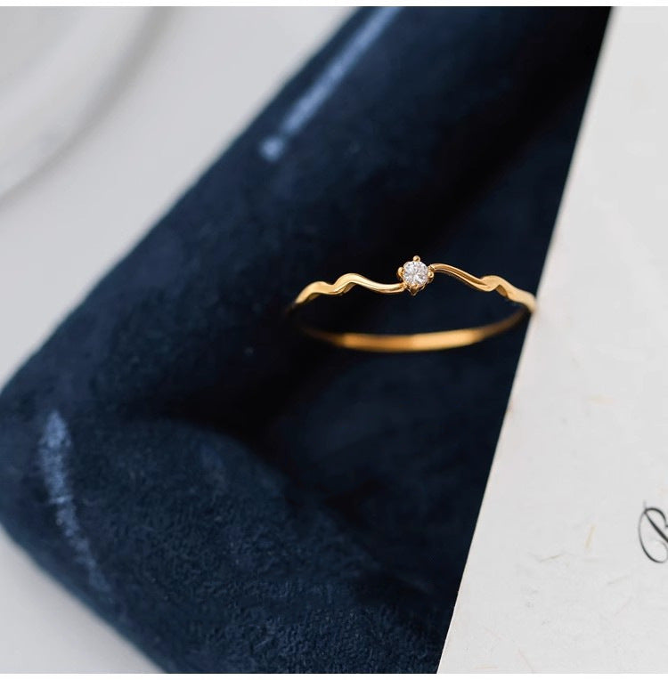 Jewelry Lady Geometric Titanium Steel Zircon Inlay Rings