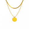 Jewelry Casual Simple Style Round Letter Titanium Steel Double Layer Necklaces