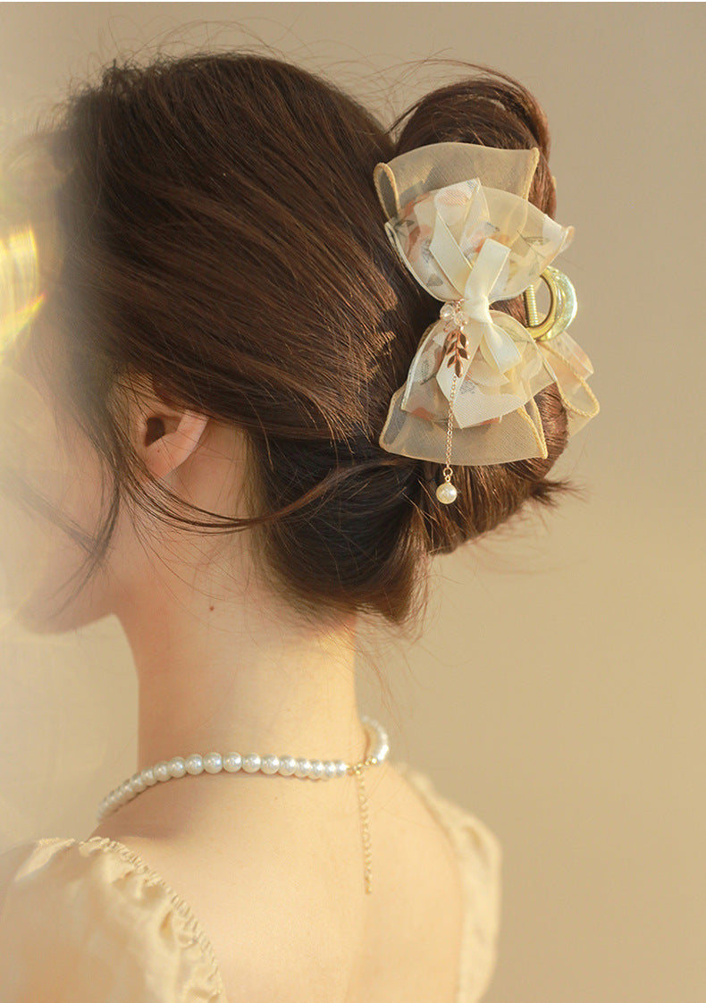 Women's Sweet Simple Style Bow Knot Cloth Hair Claws