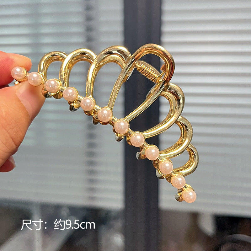 fashion flower metal plating artificial rhinestones hair claws 1 piece