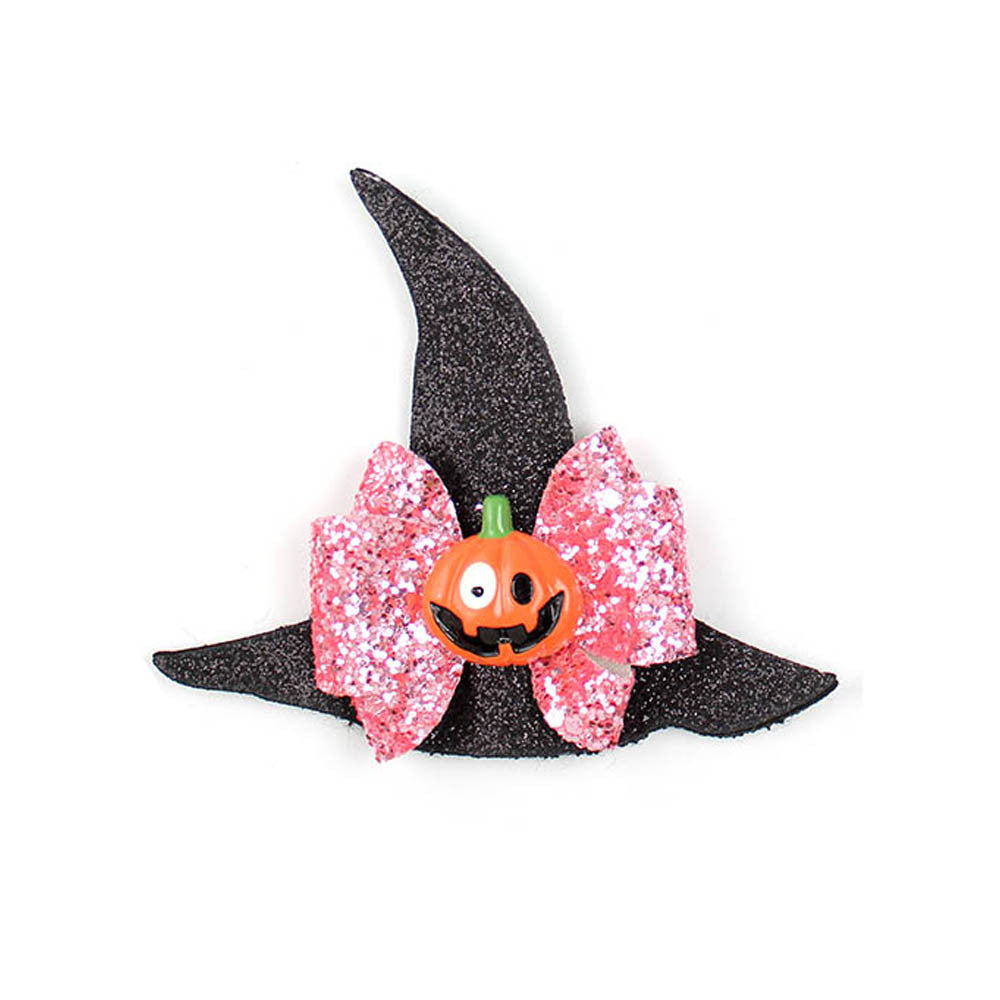 Girl'S IG Style Cool Style Pumpkin Spider Bow Knot Cloth Sequins Hair Clip