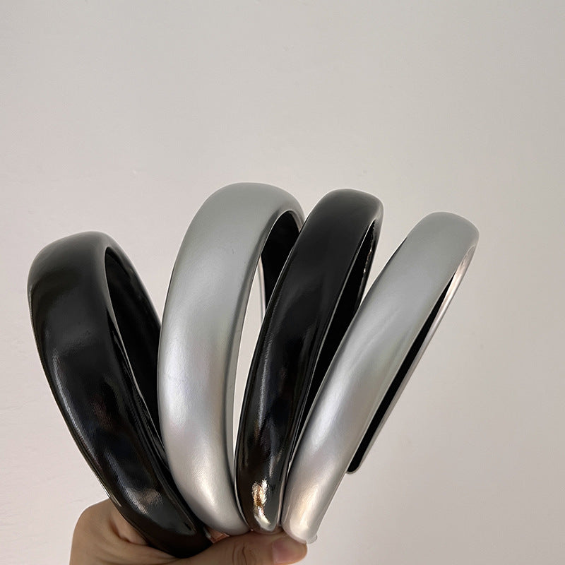 Women's Casual Simple Style Solid Color Pu Leather Handmade Hair Band