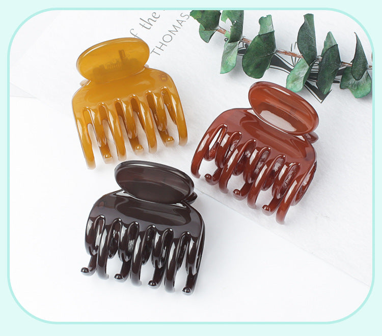 simple style solid color plastic resin hollow out hair claws 1 piece