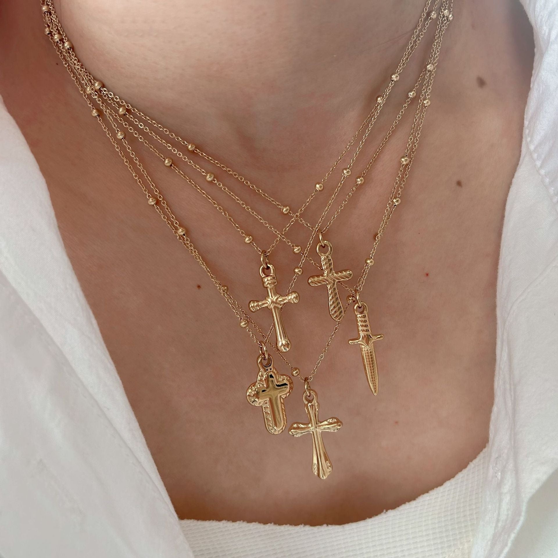 Jewelry Modern Style Classic Style Cross 304 Stainless Steel Plating Pendant Necklace