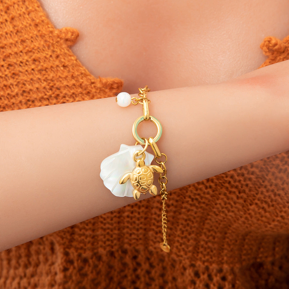 IG Style Sweet Heart Shape 304 Stainless Steel 18K Gold Plated Bracelets In Bulk