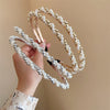 baroque style twist imitation pearl alloy hair band