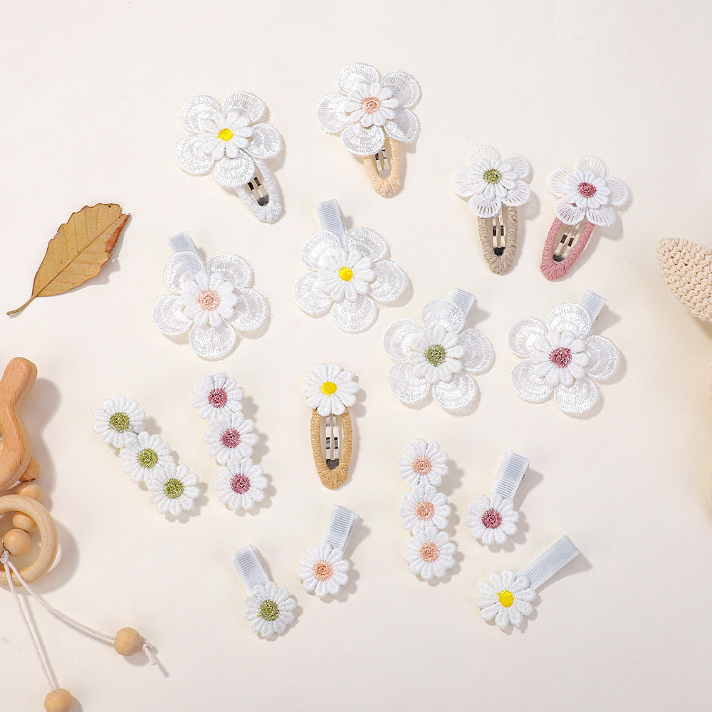 Kid'S Sweet Flower Cloth Hair Clip
