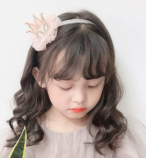 fashion crown gauze epoxy inlay rhinestones hair clip hair band 1 piece