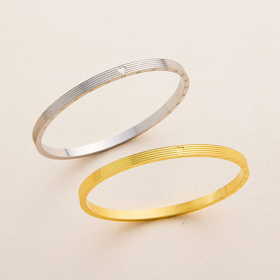 Casual Simple Style Solid Color Titanium Steel Bangle In Bulk