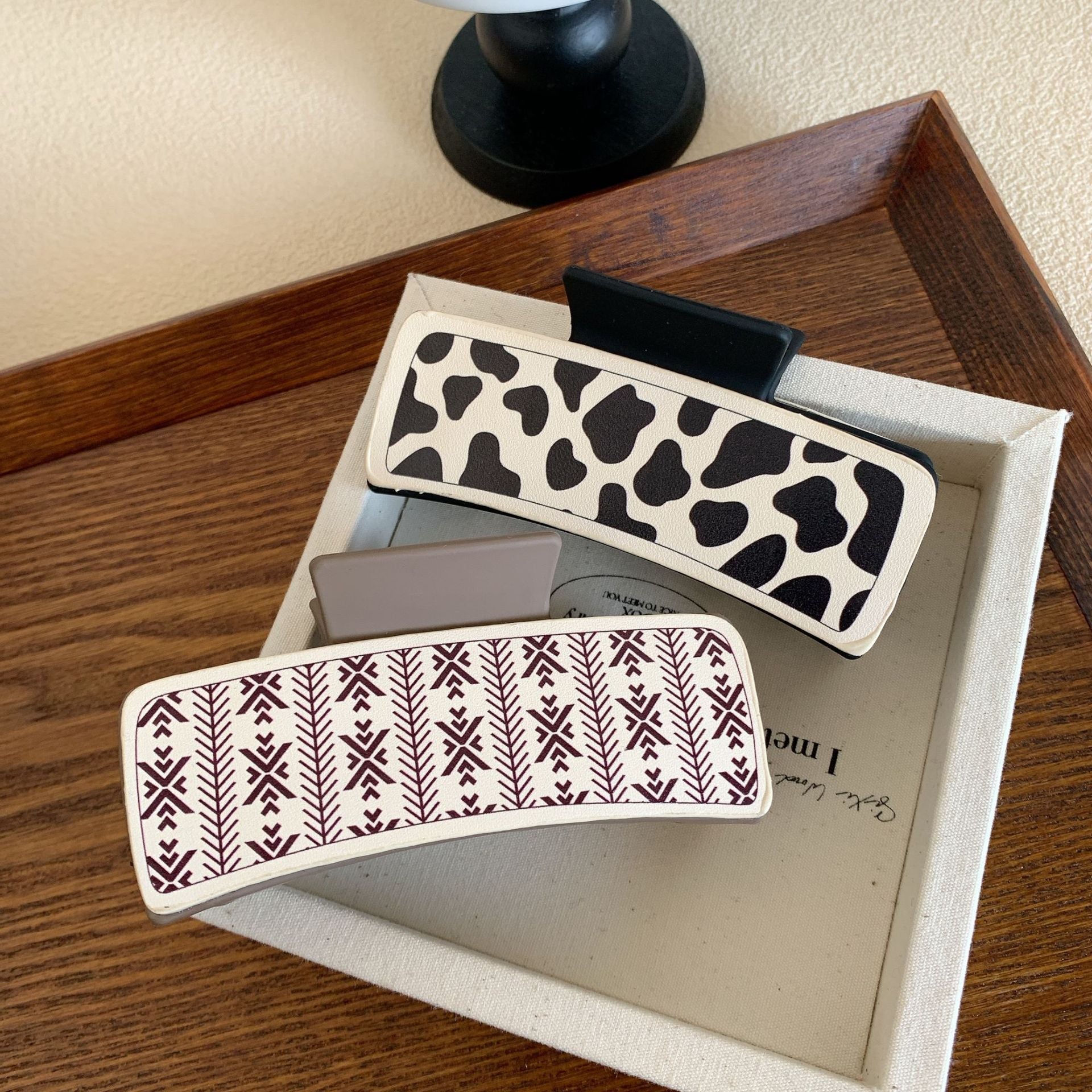 Women's Retro Geometric PS Pu Leather Hair Claws