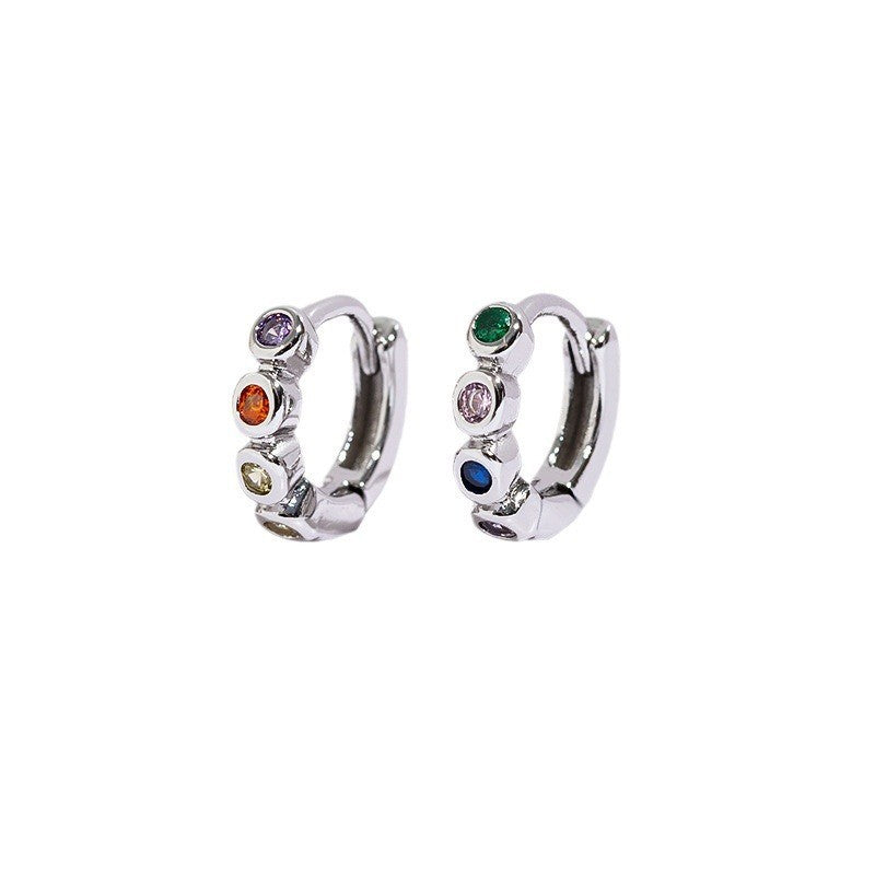 1 Pair Simple Style Geometric Plating Copper Zircon Earrings