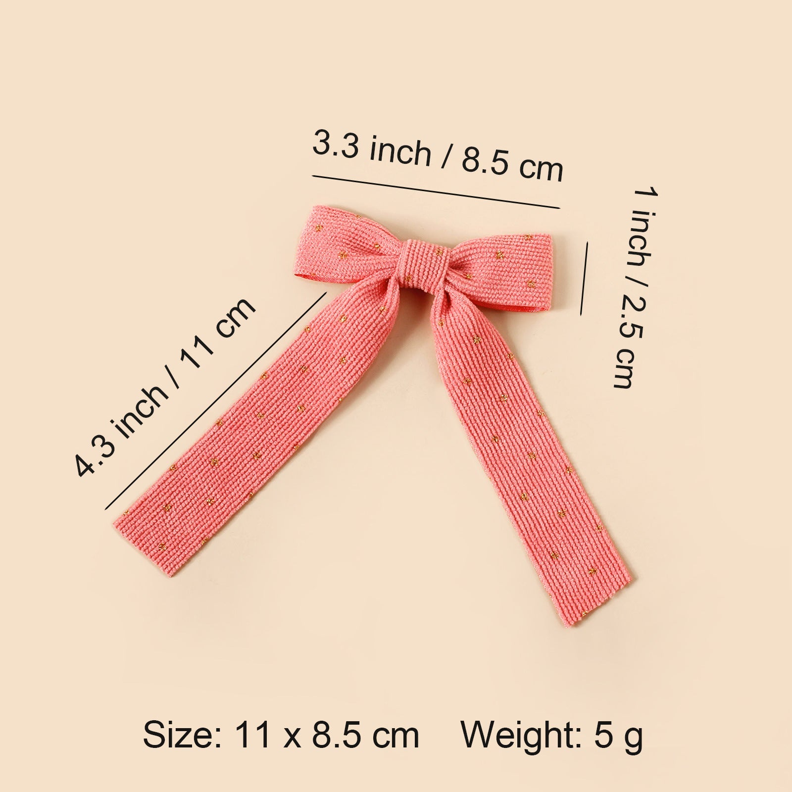 sweet bow knot corduroy hair clip