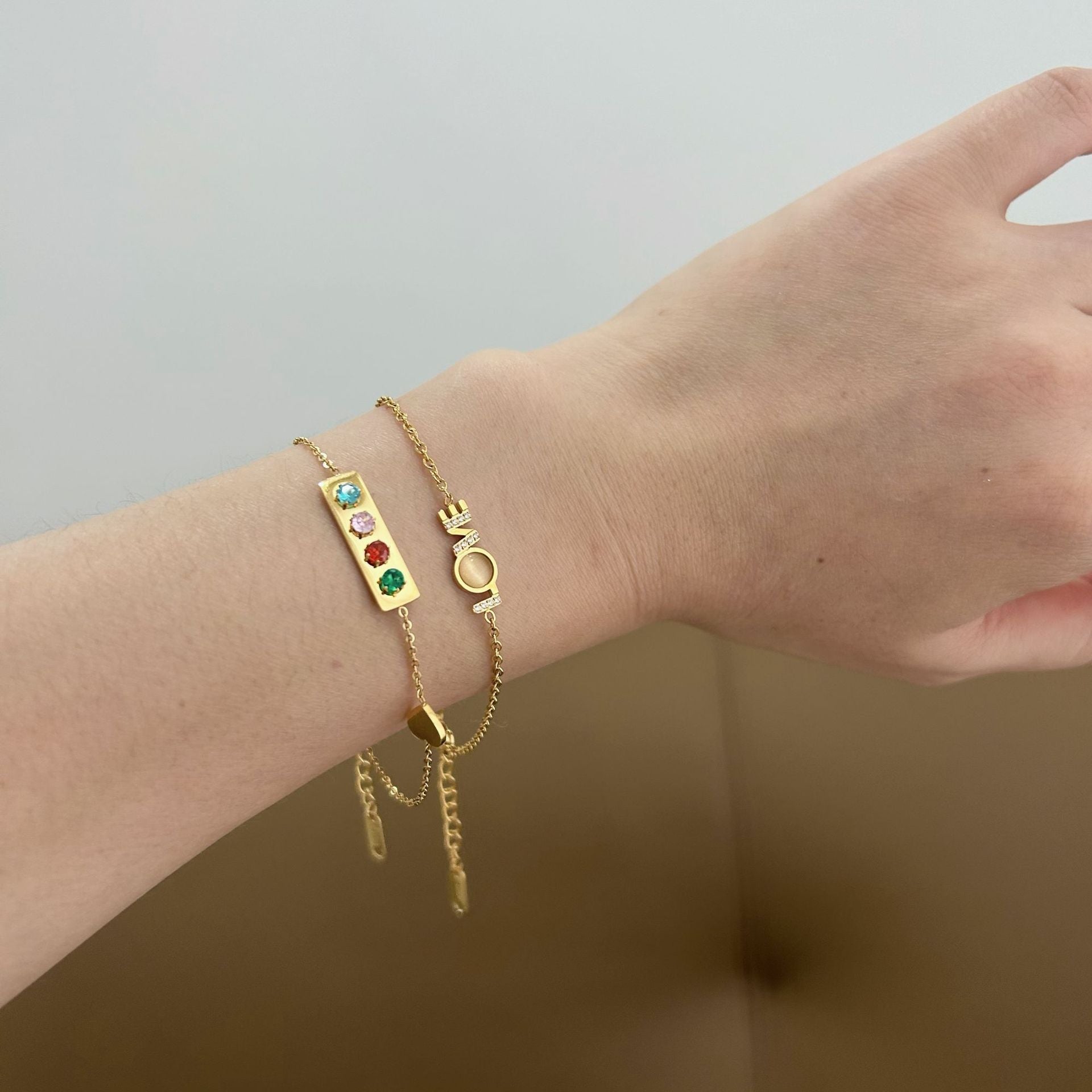 Modern Style Classic Style Love Starfish Heart Shape 304 Stainless Steel natural stone Bracelets In Bulk