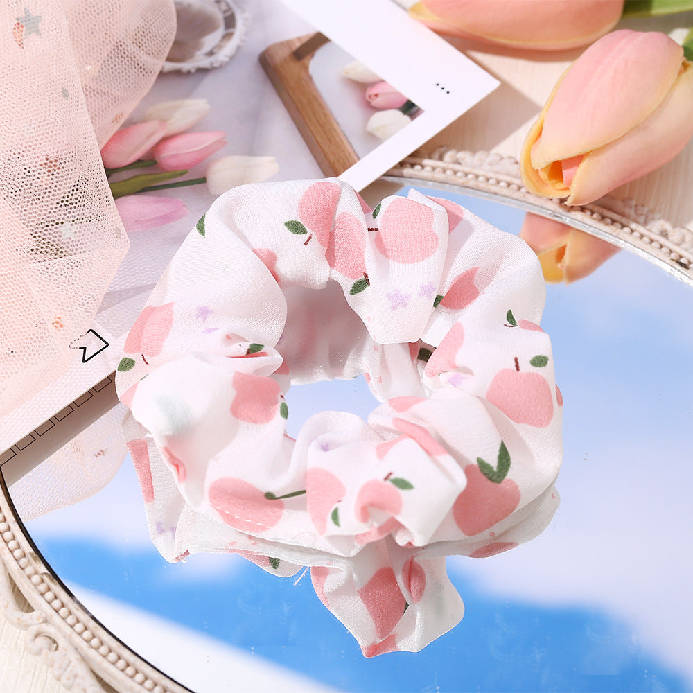 fashion floral fruit printing hair scrunchies