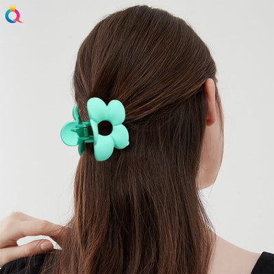 frosted candy color flower shark clip