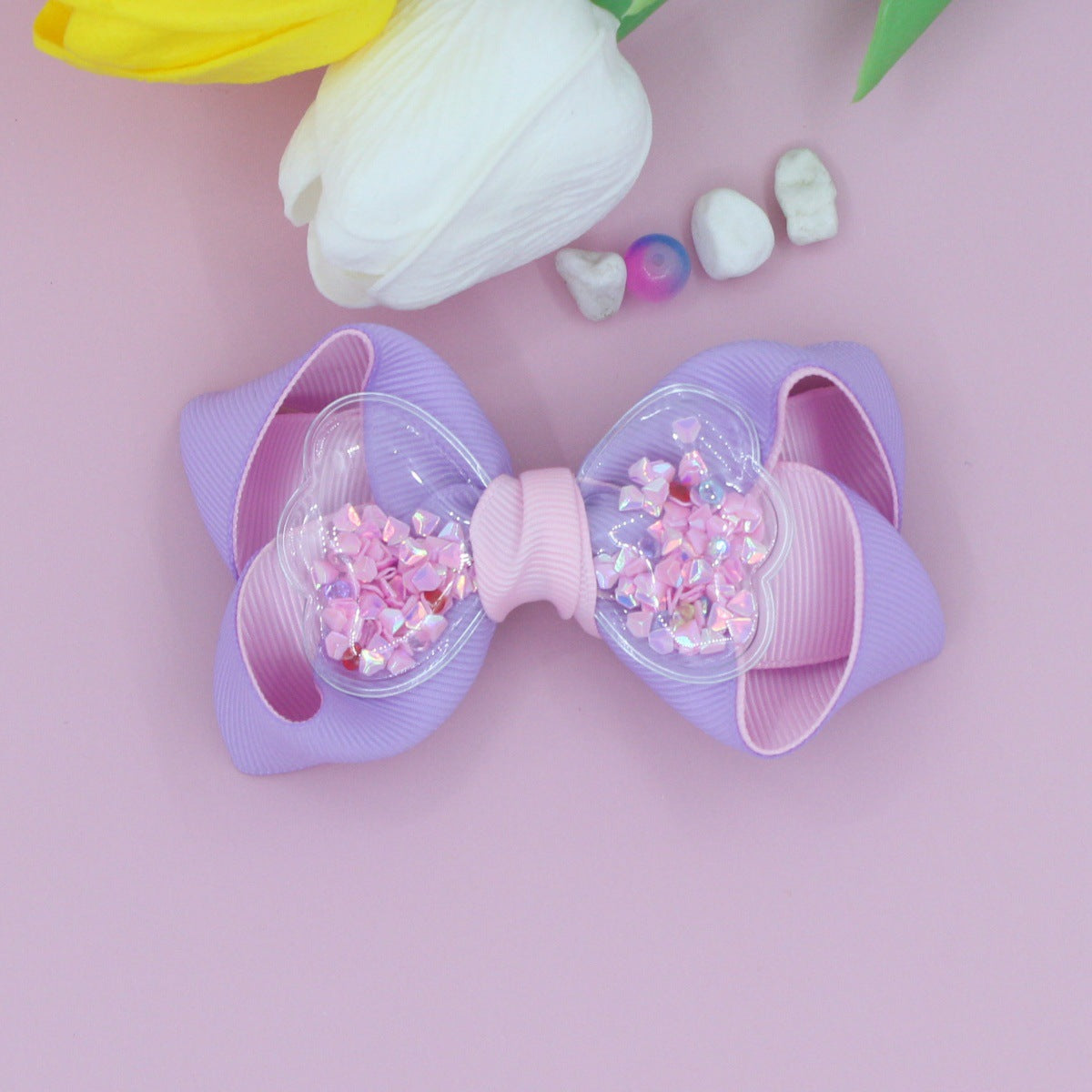 Girl'S Simple Style Solid Color Cloth Ribbon Hair Clip