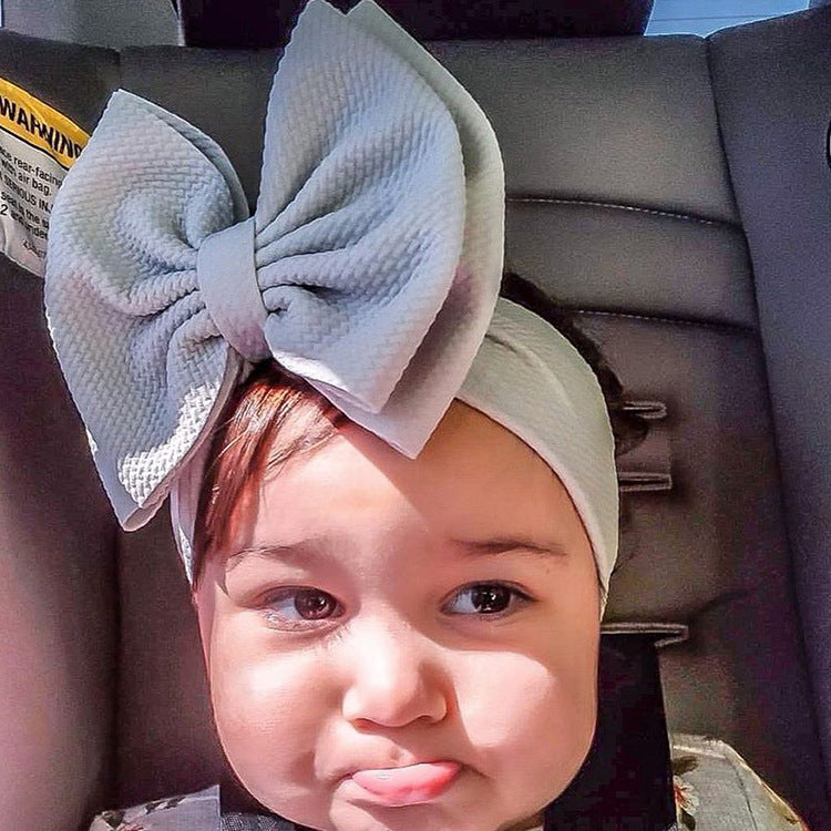 fashion children's solid color double-layer bowknot hairband