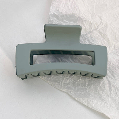 simple fashion rectangular hollow solid color plastic hair claw