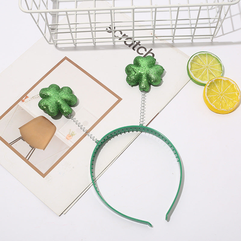 Unisex Simple Style Four Leaf Clover Ball Plastic Handmade Hair Band