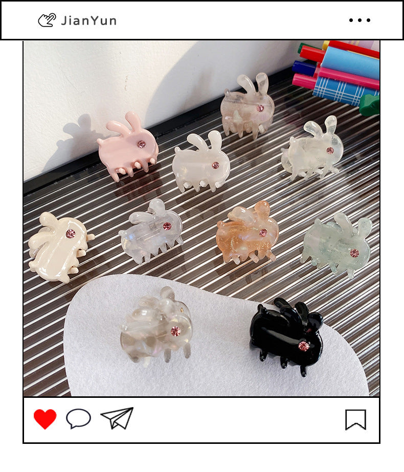 Beautiful Mini Acetate Rabbit Grip Stylish Graceful Simple High Sense All-Matching Elegant Hair Clips Hair Accessories Headwear for Women