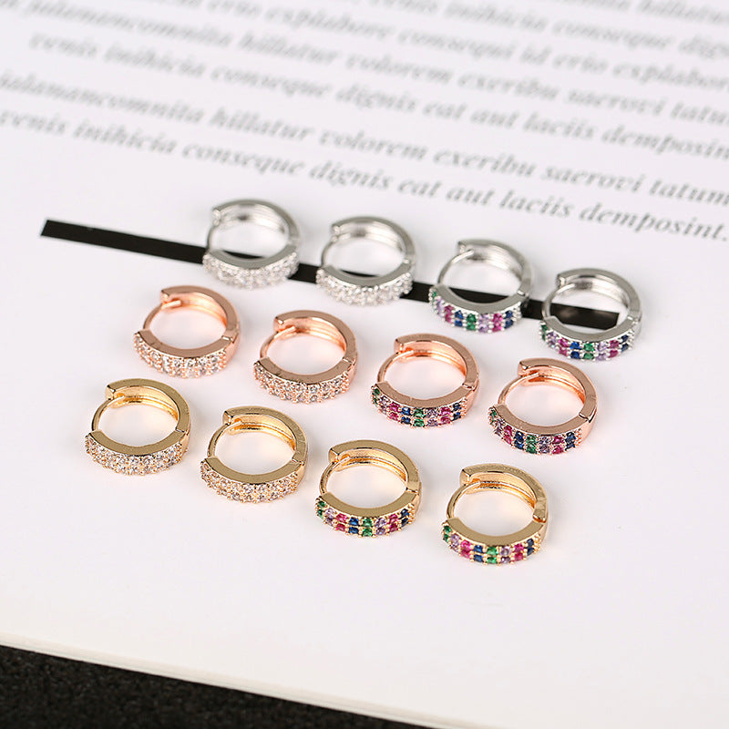 1 Pair Elegant Simple Style Geometric Copper Zircon Earrings