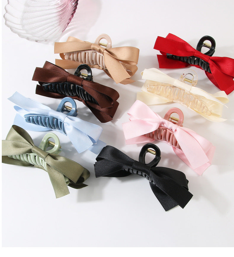 Women's Sweet Simple Style Bow Knot Plastic Hair Clip