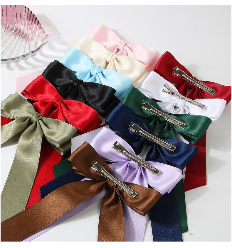 Guanyang  New Arrival 4cm Polyester Cotton Double-Layer Bow Hair Clip Hairpin Lady Updo Word Duckbilled Hair Accessories