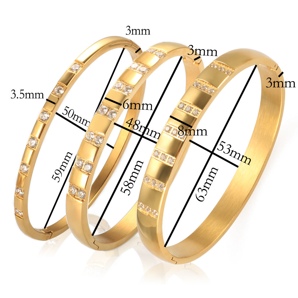 Elegant Solid Color Titanium Steel Bangle In Bulk