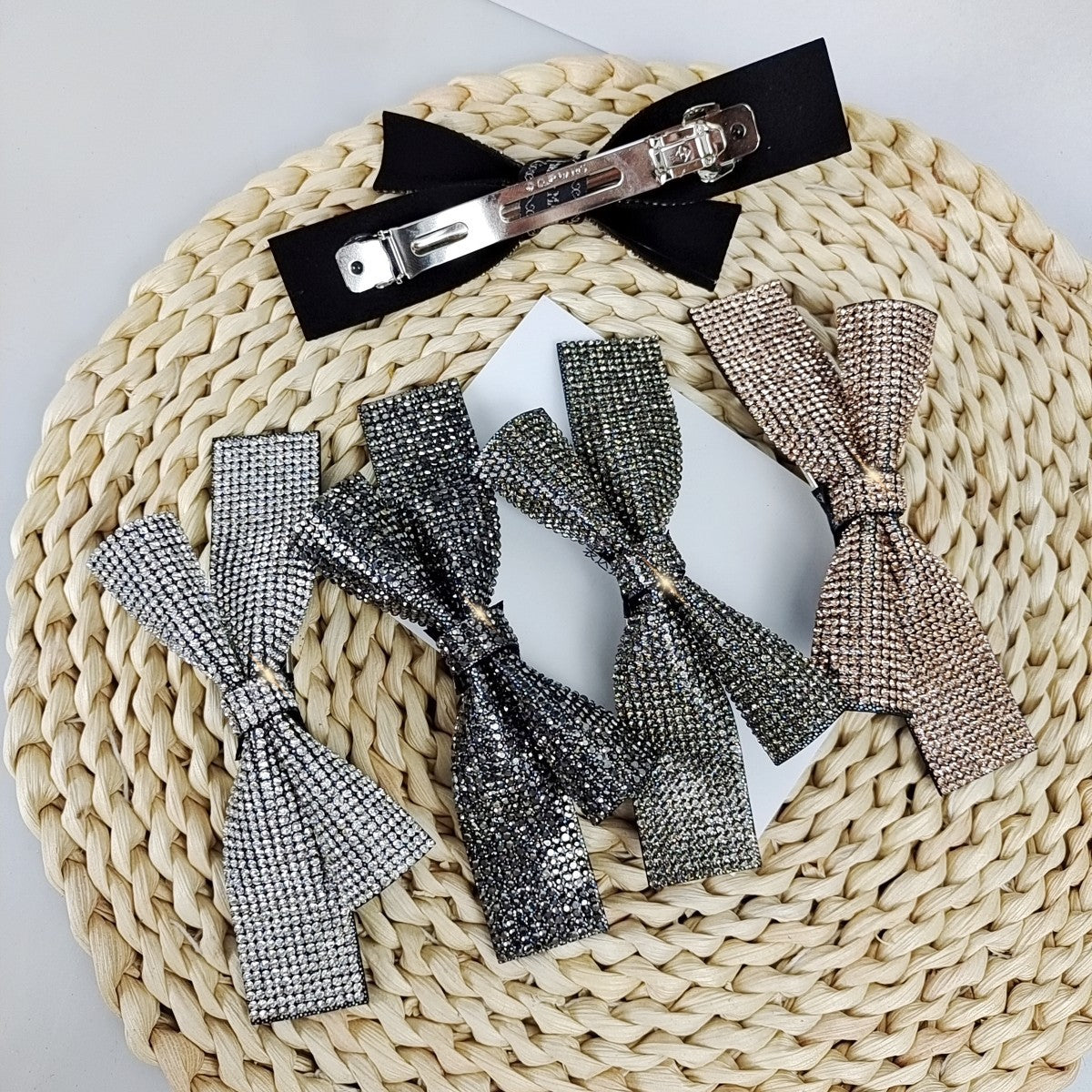 Women's Simple Style Classic Style Bow Knot Alloy Rhinestone Inlay Rhinestones Hair Clip