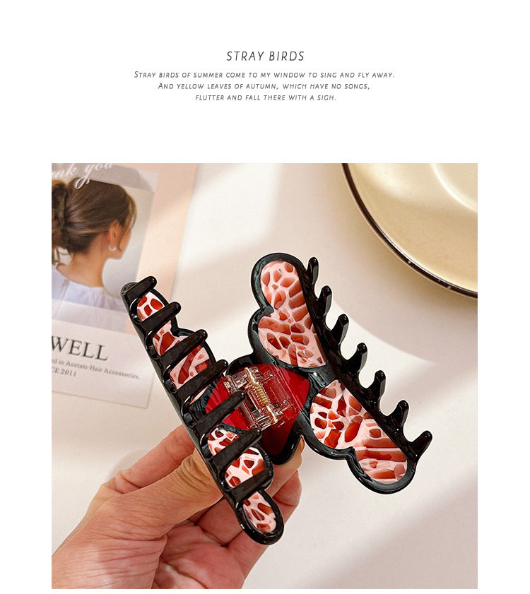 Women's Retro Geometric Heart Shape Acetic acid sheets Hair Claws