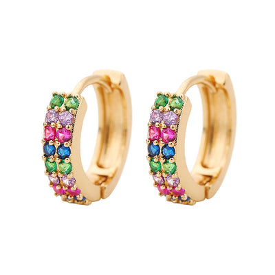 1 Pair Elegant Simple Style Geometric Copper Zircon Earrings
