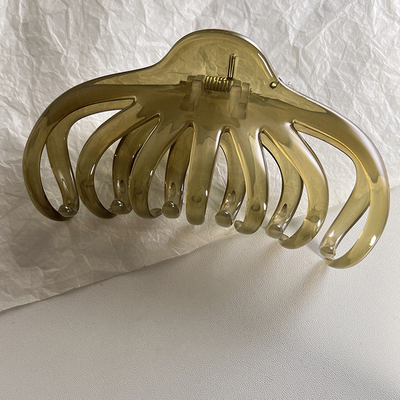 simple style solid color plastic resin hair claws