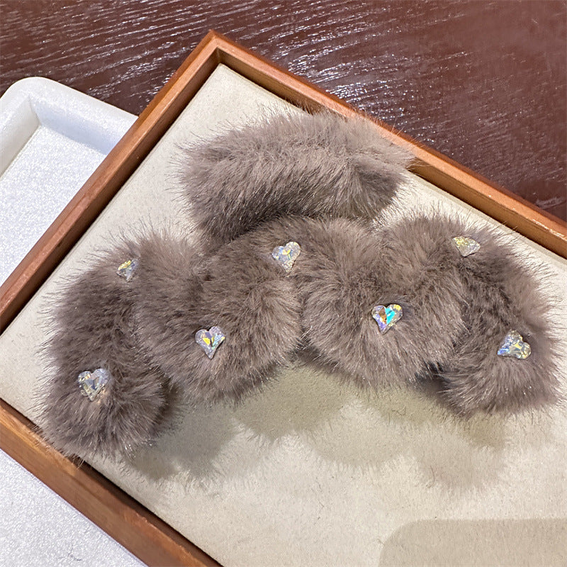 Women's Sweet Korean Style Solid Color Artificial Crystal Inlay Artificial Crystal Hair Claws