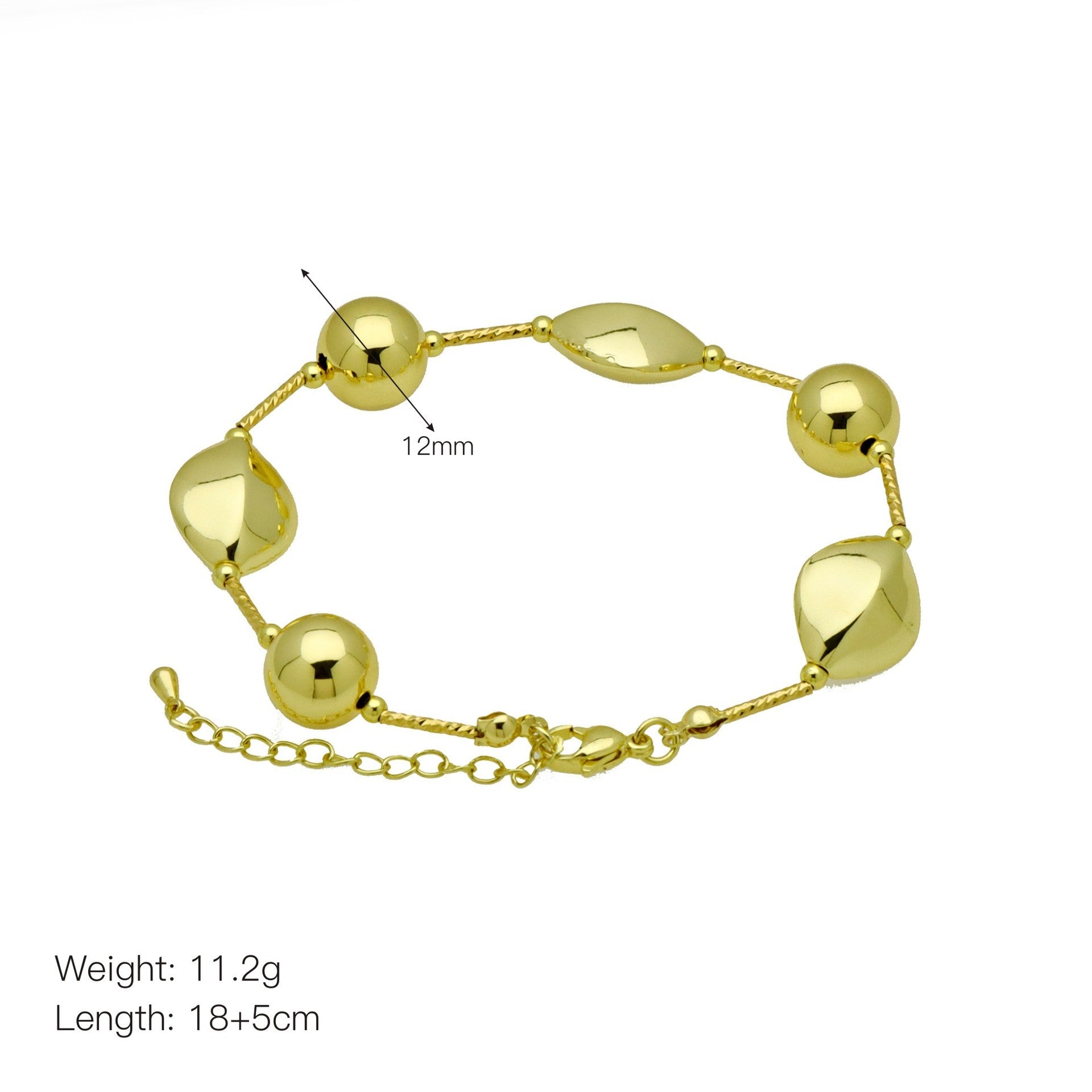 Copper 18K Gold Plated Plating Geometric Solid Color Bracelets