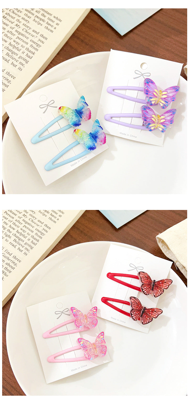 Women's Sweet Butterfly Plastic Resin Hair Clip