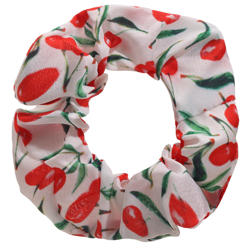fashion floral fruit printing hair scrunchies