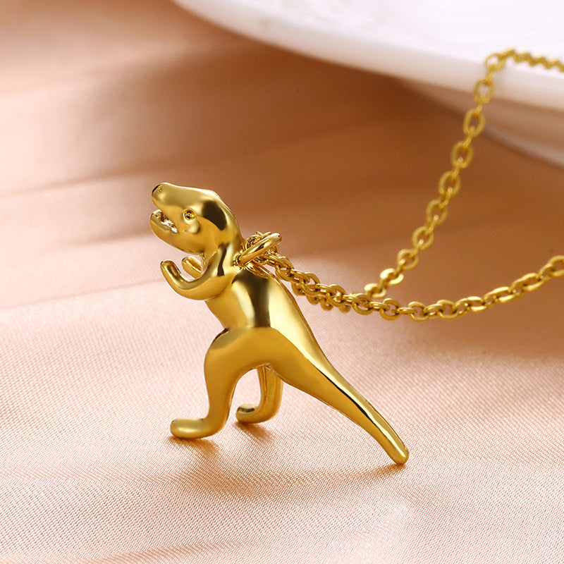 Jewelry Cute Hip-Hop Dinosaur Titanium Steel Plating Pendant Necklace