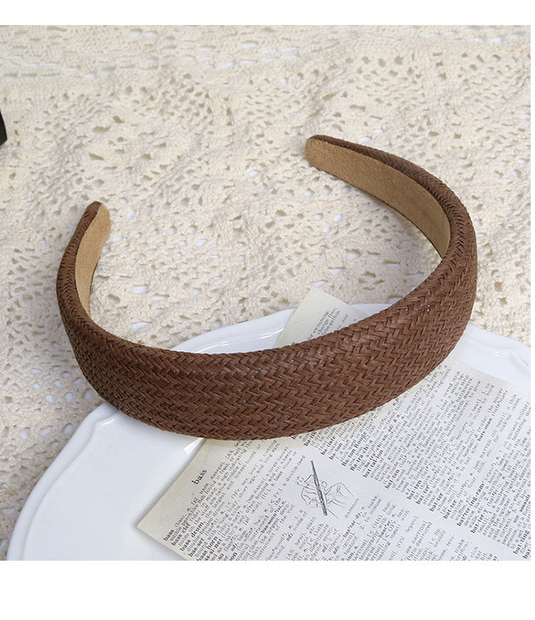 Women's Retro Simple Style Solid Color cotton and linen Hair Band