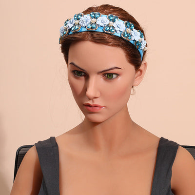 fashion geometric cloth handmade rhinestones hair band 1 piece